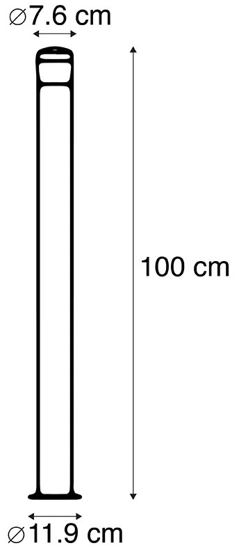 Candeeiro de exterior moderno preto 100 cm IP44 com LED - Roxy