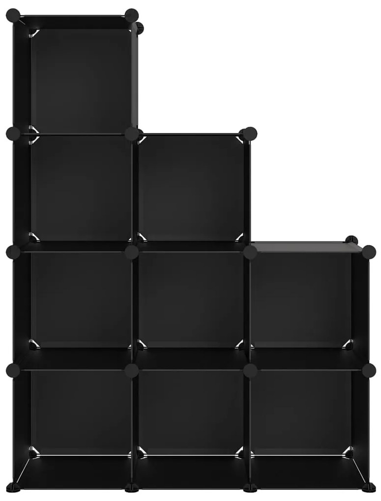 Organizador de arrumação com 9 cubos PP preto