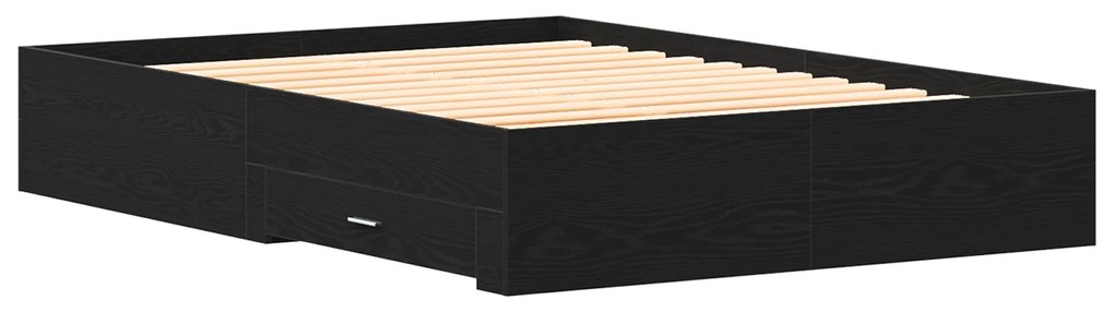 Estrutura de Cama vidaXL com Gavetas Madeira de Carvalho Preto 135x190