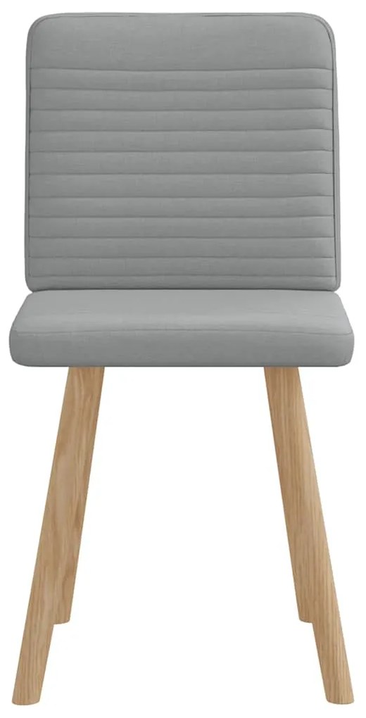 Cadeiras de jantar 2 pcs tecido cinzento-claro