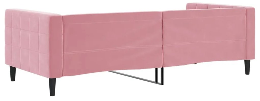 Sofá-cama 90x200 cm veludo rosa