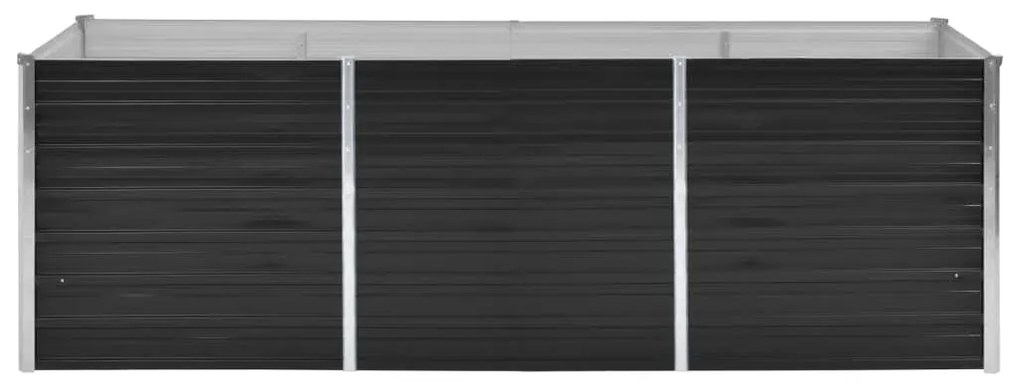 Canteiro elevado jardim aço galvanizado 240x80x77 cm antracite
