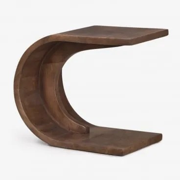 Pacote De 2 Mesas De Cabeceira De Madeira Rigi, 45x30 Cm Madeira De Cabo Escuro - Sklum