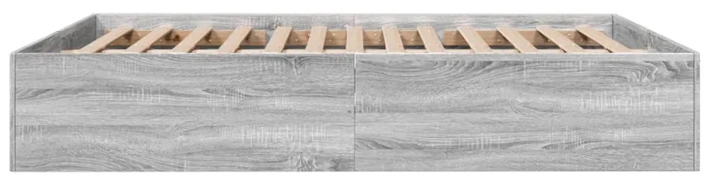 Estrutura de cama 150x200 cm derivados de madeira cinza sonoma