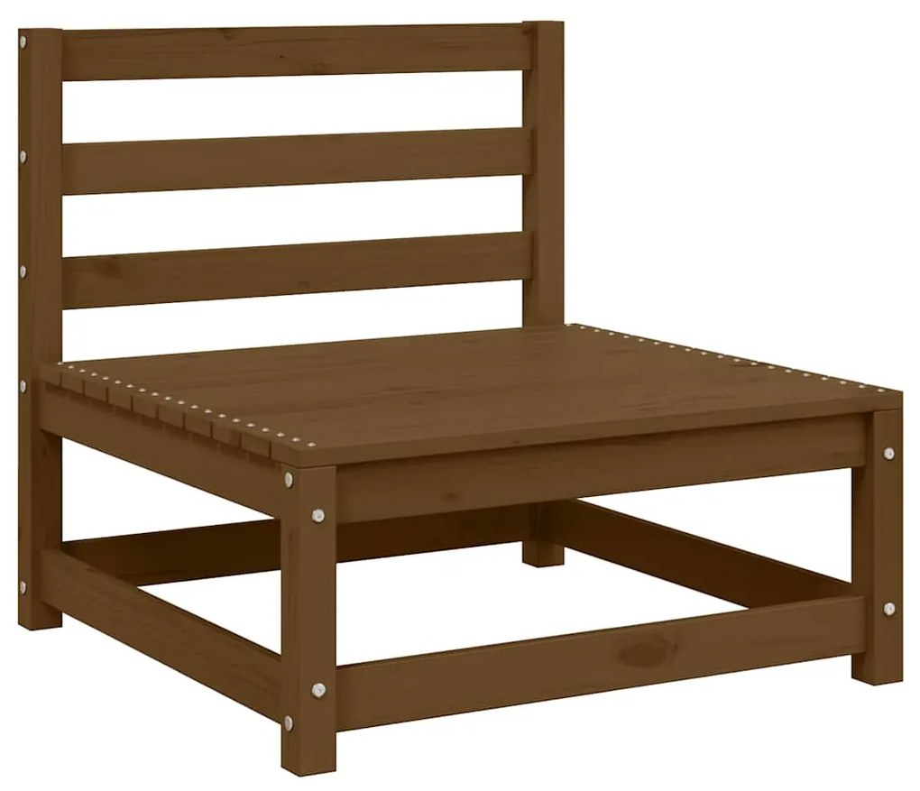 2 pcs conjunto lounge de jardim pinho maciço castanho mel