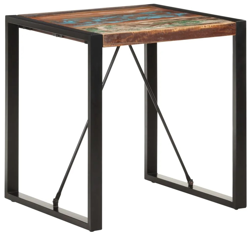 Mesa de jantar 70x70x75 cm madeira recuperada maciça