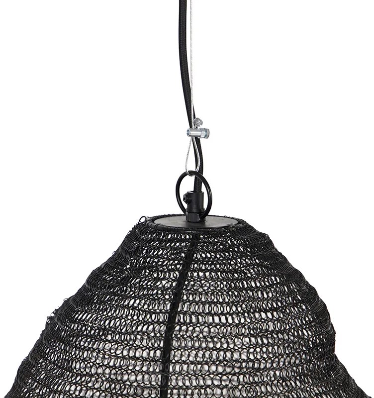 Candeeiro de suspensão oriental preto 45 cm - Nidum L Oriental