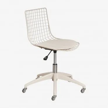 Cadeira De Escritório Em Aço Renee Tapioca Bege & Couro Sintético Tapioca Bege - Sklum