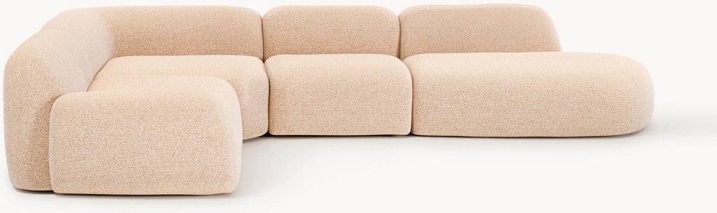 Sofá de canto modular XL em bouclé Wolke