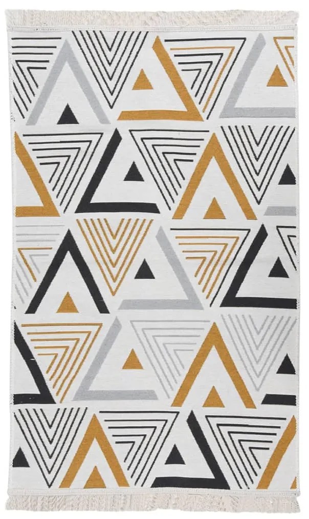 340144 vidaXL Tapete 120x180 cm algodão amarelo e cinzento
