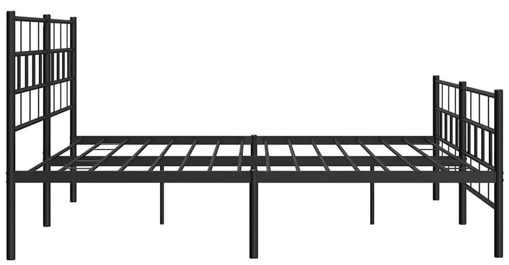 Estrutura de cama com cabeceira e pés 193x203 cm metal preto