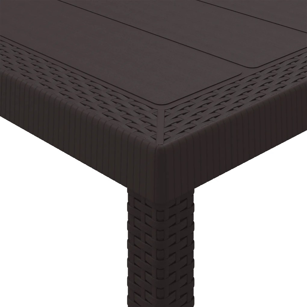 Conjunto de Jantar de 11 Peças com Almofadas Marrom Polirattan, Mesa p