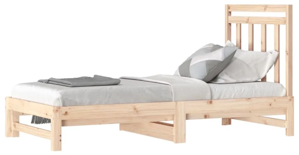 Estrutura sofá-cama de puxar 2x(90x190) cm pinho maciço