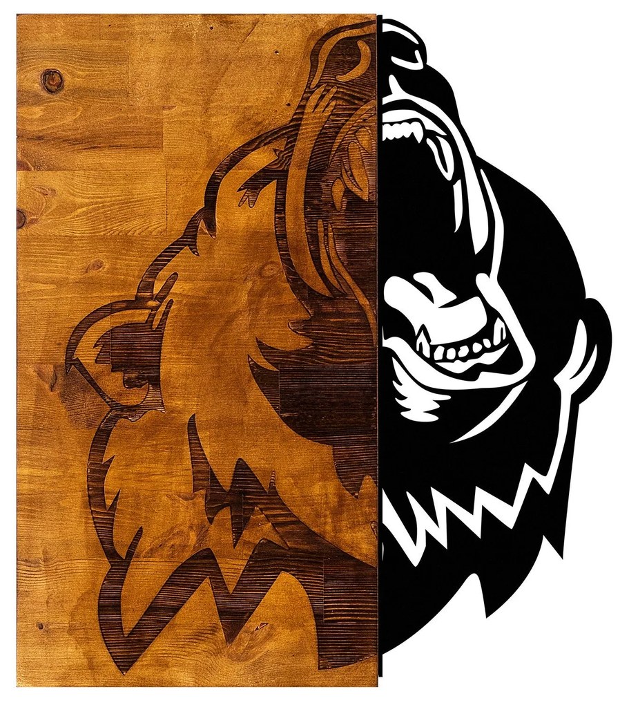 Acessório Decorativo de Parede Ayi 2 – Nogueira e Preto – 49 x 58 cm