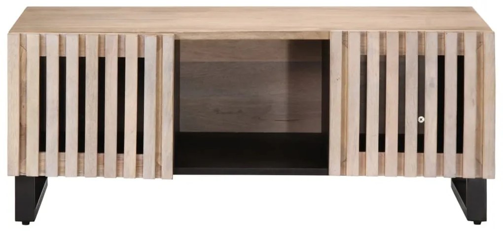 Mesa de centro 100x55x40 cm madeira de mangueira maciça branco