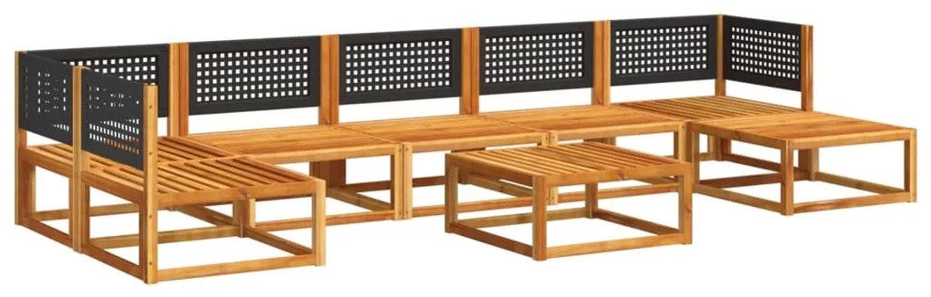8 pcs conjunto de sofás de jardim com almofadões acácia maciça