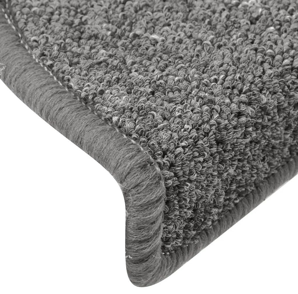 Tapete/carpete para degraus 15 pcs 65x24x4cm cinza-escuro