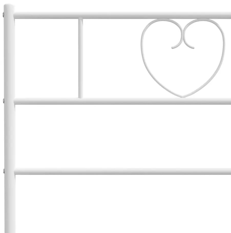 Estrutura de cama com cabeceira 160x200 cm metal branco