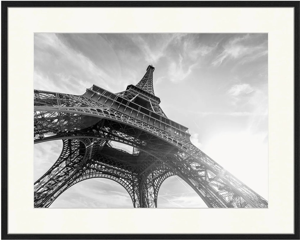 Impressão digital emoldurada Torre Eiffel Against Sun