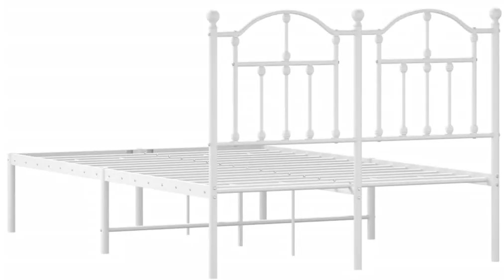 Estrutura de cama com cabeceira 120x200 cm metal branco