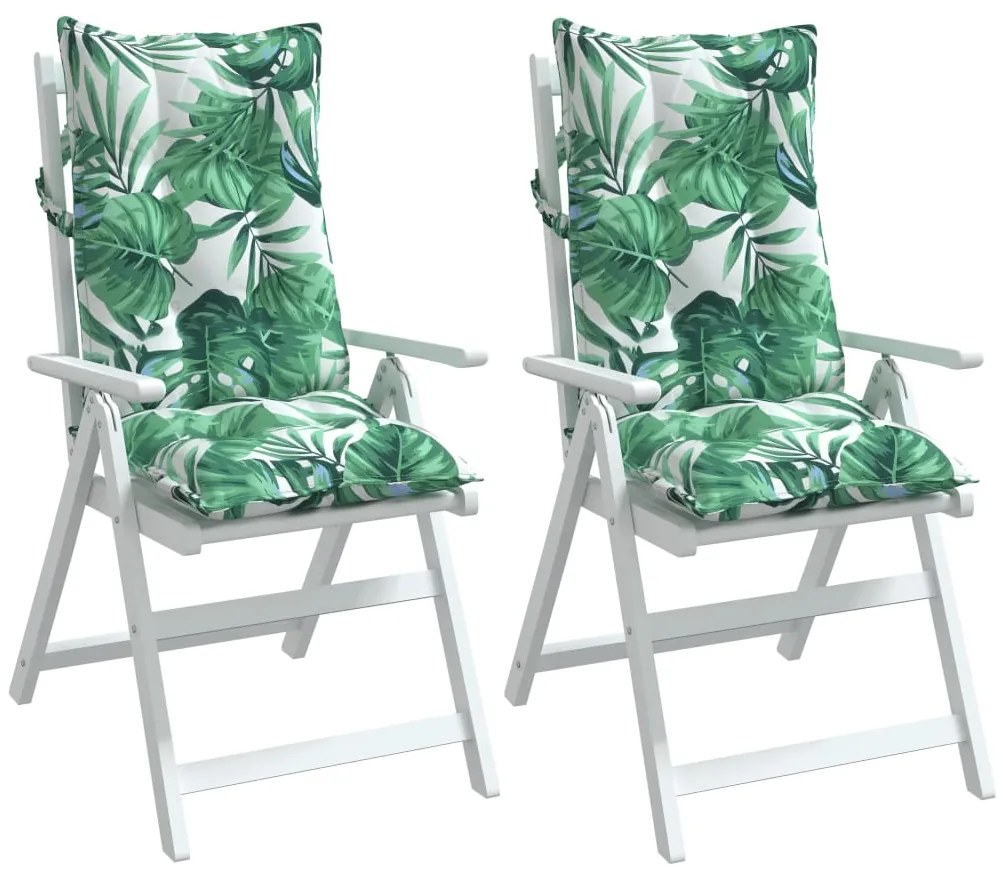 Almofadões p/ cadeira encosto alto 2 pcs tecido oxford folhas