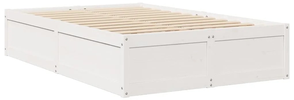 Cama sem colchão 120x200 cm madeira de pinho maciça branco