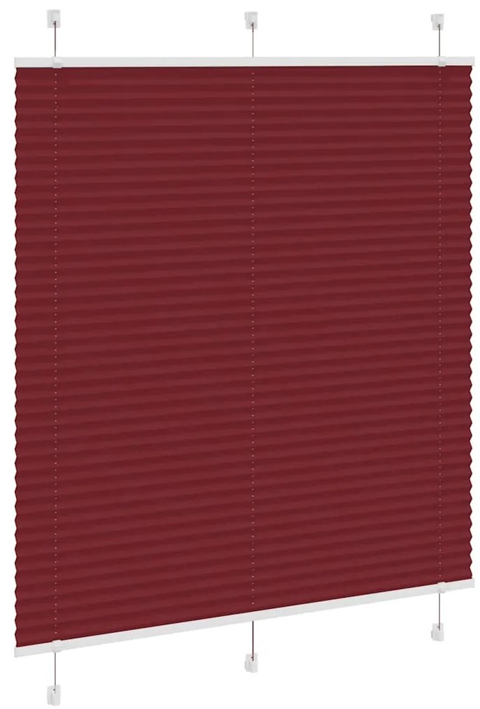 Plissado Cego Bordéus Vermelho 115x100 cm Largura Tecido