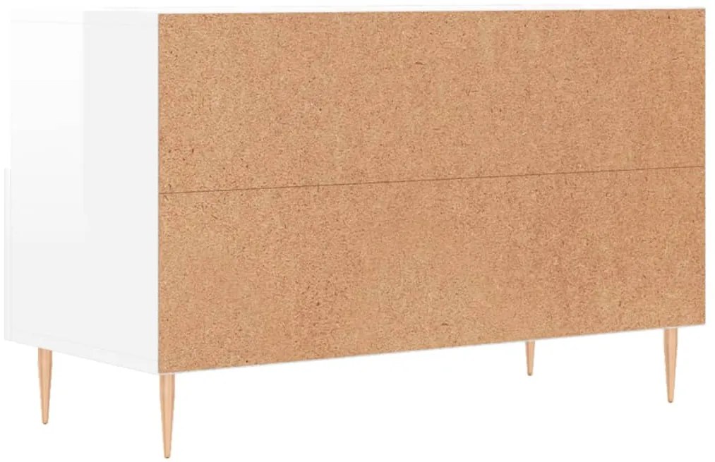 Móvel de TV 80x36x50 cm derivados de madeira branco brilhante