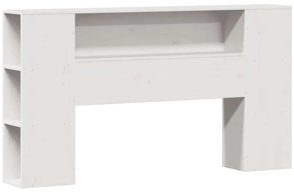 Cama com estante sem colchão 140x200 cm pinho maciço branco