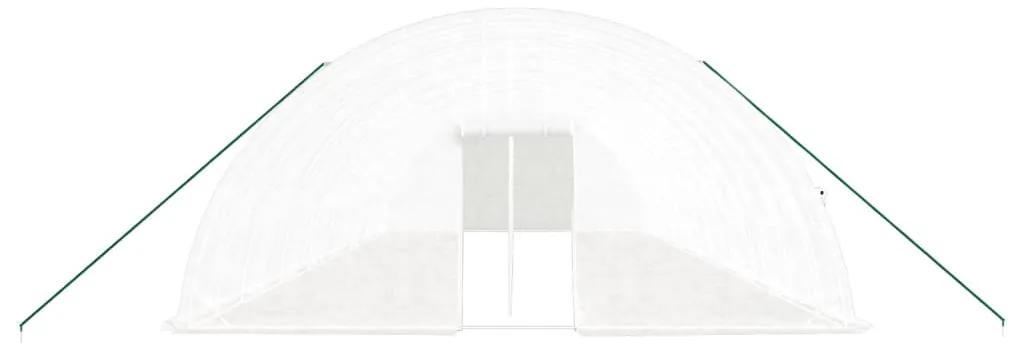 Estufa com estrutura de aço 96 m² 16x6x2,85 m branco