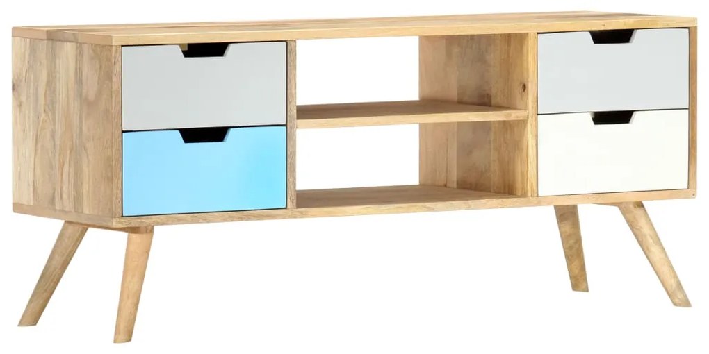 Móvel de TV 110x35x48 cm madeira de mangueira maciça