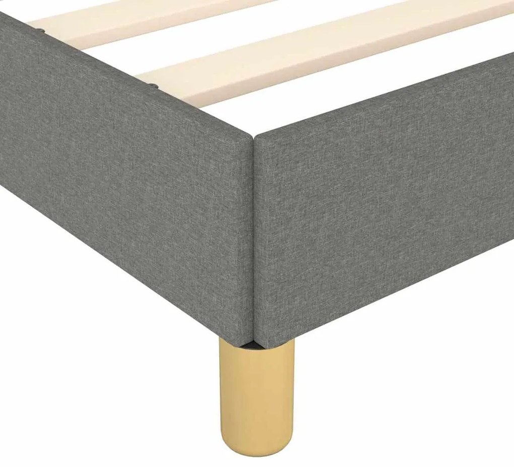 Estrutura de cama sem colchão 140x200 cm tecido cinzento-escuro