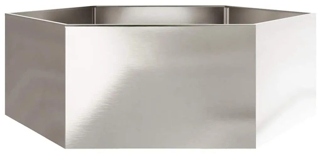 Vaso/floreira de jardim hexagonal 138x120x45 cm aço inoxidável