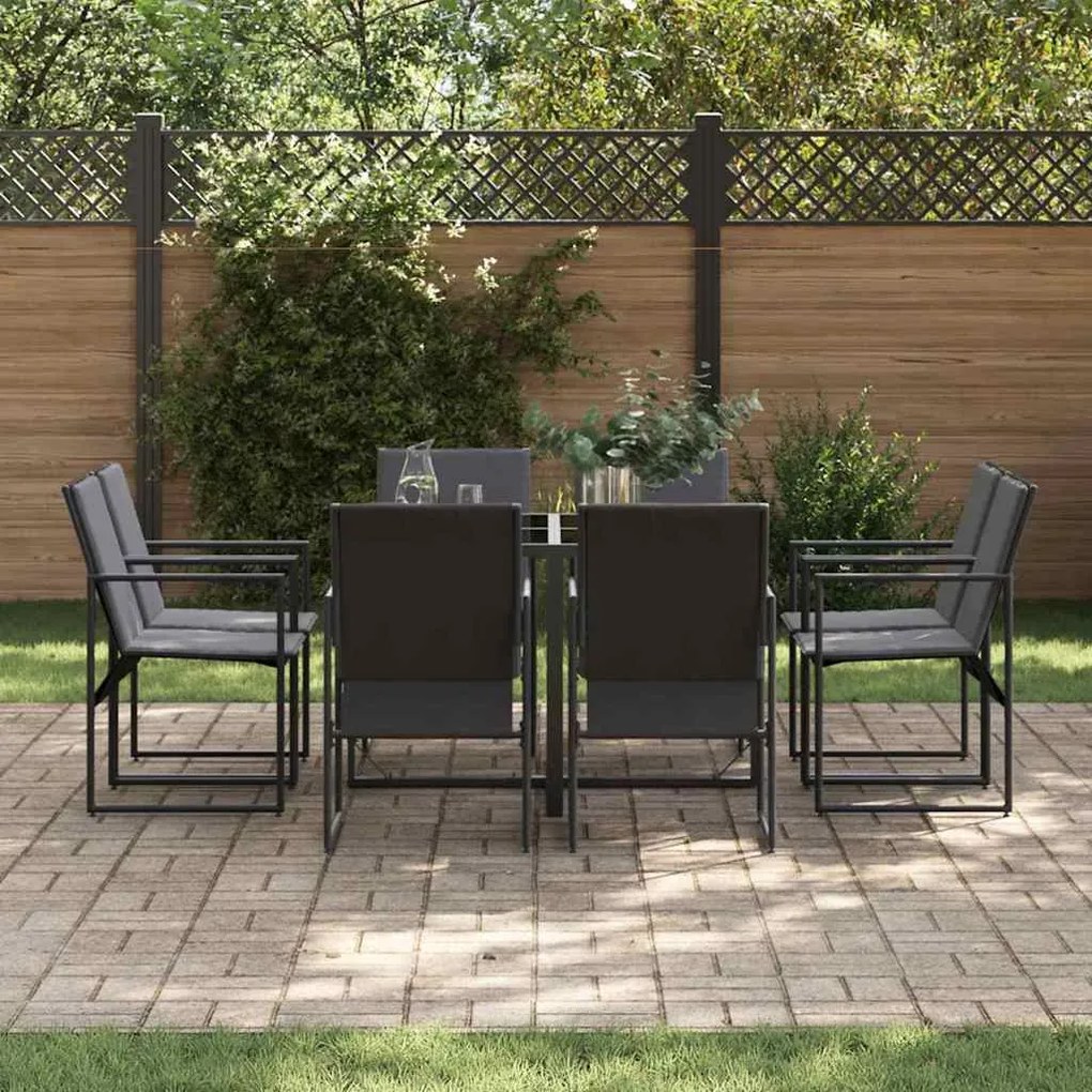 Conjunto de Jantar para Jardim com 10 Peças e Almofadas em Aço e Texti