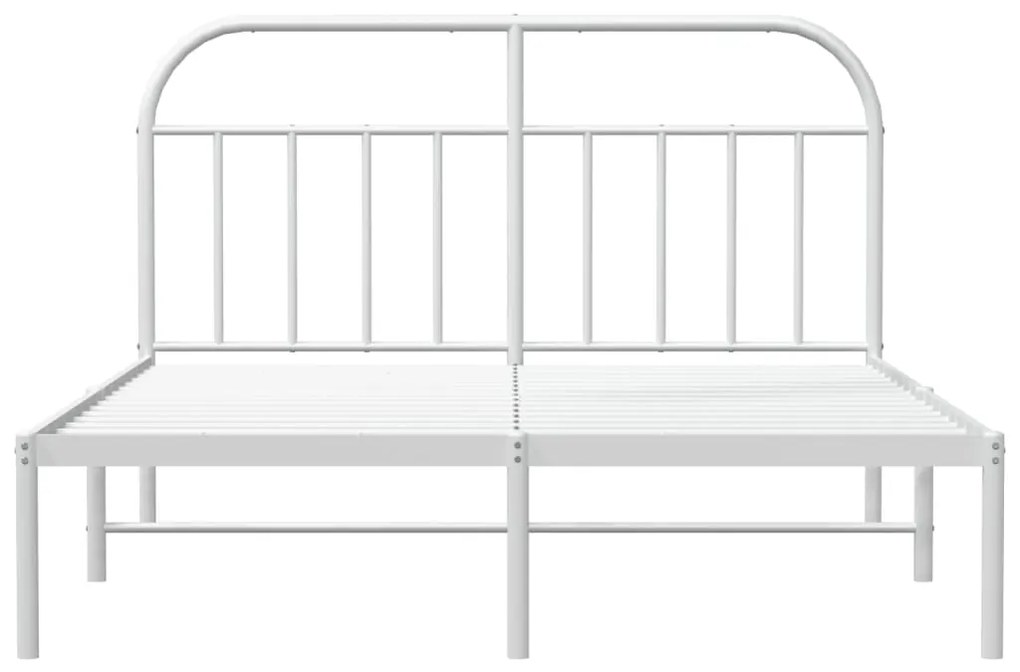 Estrutura de cama com cabeceira 160x200 cm metal branco