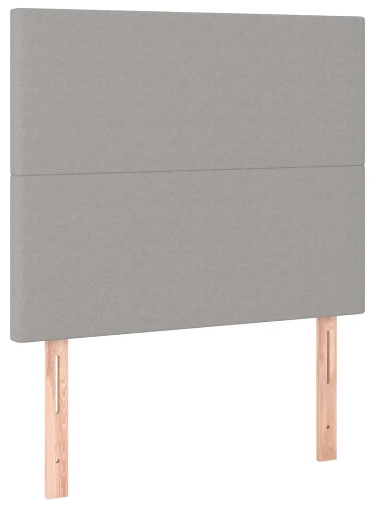 Estrutura de cama sem colchão 90x200 cm tecido cinzento-claro
