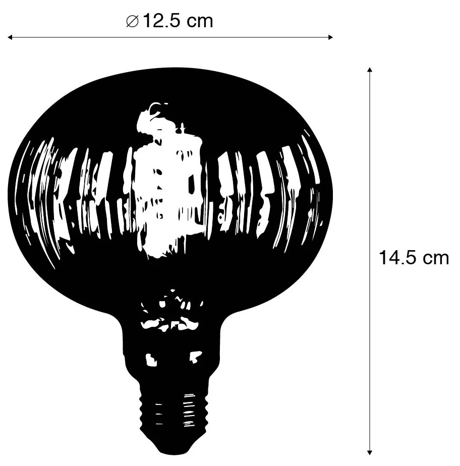 Lâmpada LED regulável E27 G125 fume 4W 40 lm 2200K