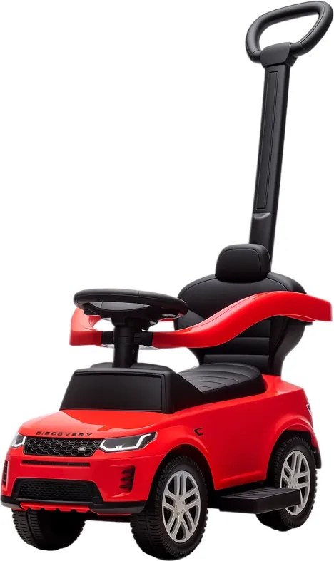 Carro Andador 2 em 1 para Crianças Land Rover Discovery com Buzina Pega de Empurrar e Barra Removíveis 84x40x94,5 cm Vermelho
