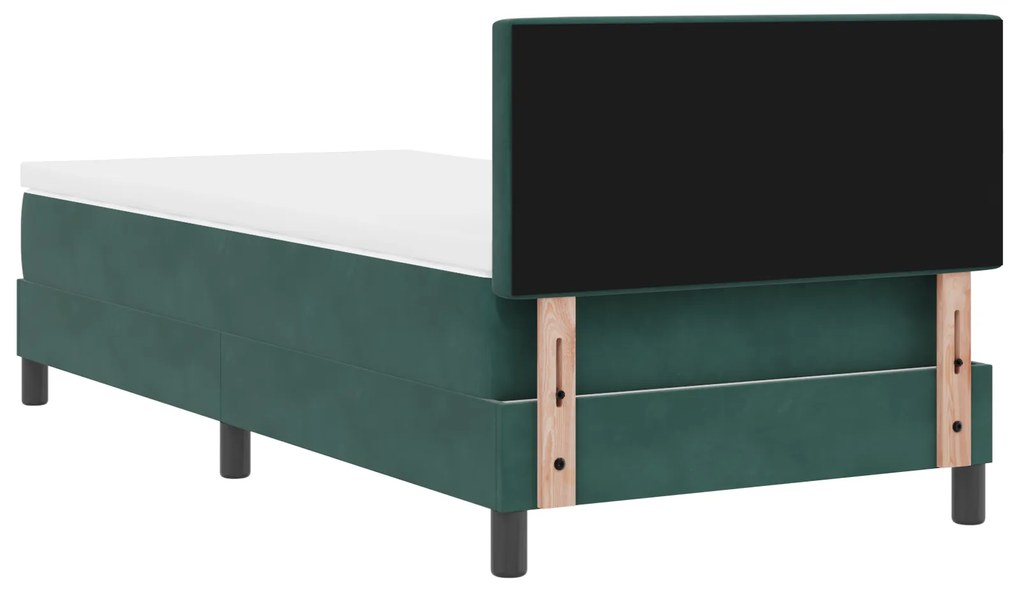 Cama Box Spring com Colchão verde escuro 100x200 cm em Veludo