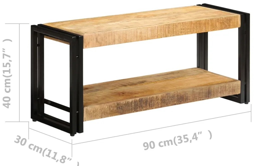 Móvel de TV 90x30x40 cm madeira de mangueira maciça