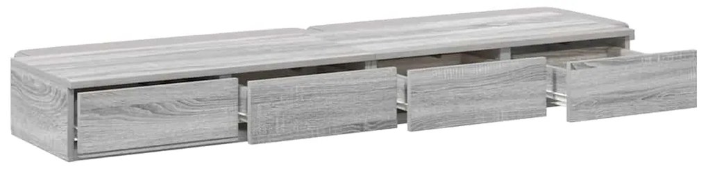 Caixas de Cama vidaXL Cinzento Sonoma 135x36,5x16,5 cm Madeira Derivad