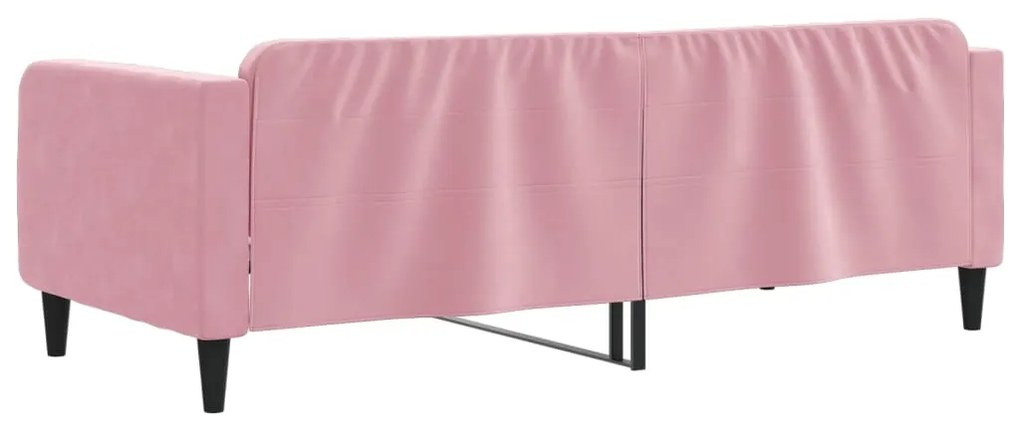 Sofá-cama 100x200 cm veludo rosa
