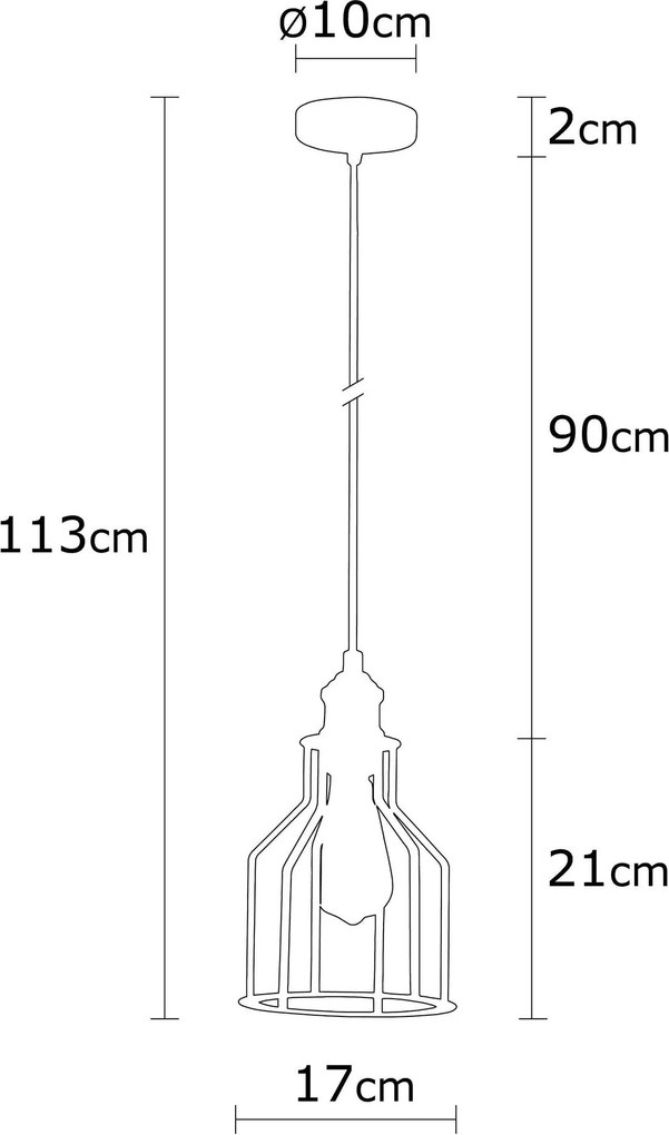 Candeeiro de Teto Alacati – Preto e Bronze – Diâmetro 17 cm