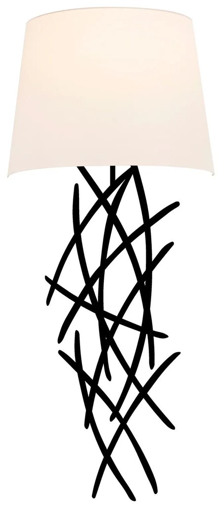 Candeeiro de Parede Asaf – Branco/Preto – 15 x 28 cm