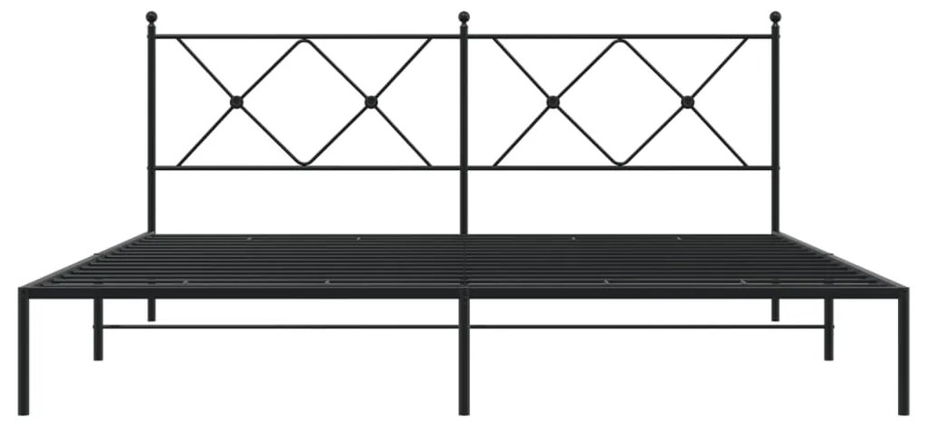 Estrutura de cama com cabeceira 183x213 cm metal preto