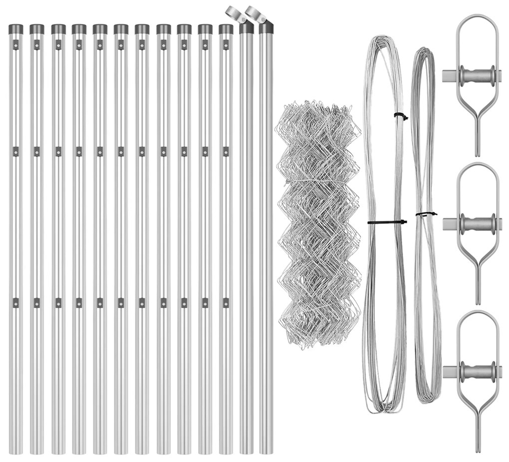 Cerca de Fio com 13 Postes 0,4 x 25 m Aço Galvanizado