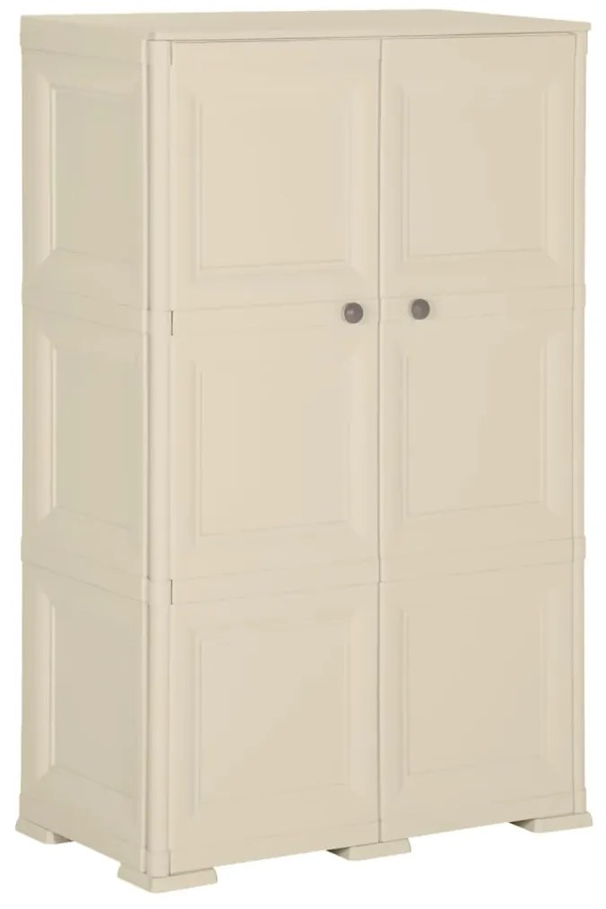 Armário de plástico 79x43x125 cm design de madeira branco nata