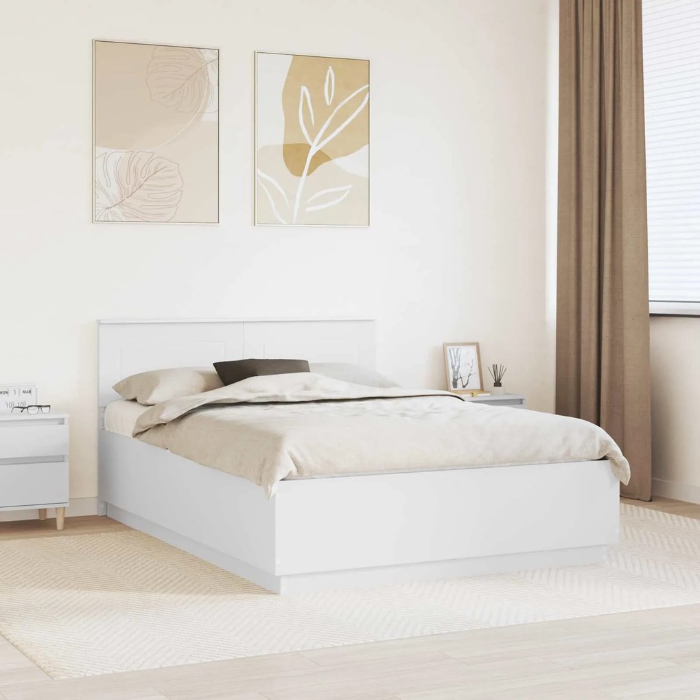 vidaXL Estrutura da Cama Branco 140 x 200 cm Madeira processada