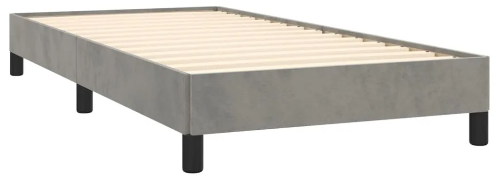 Estrutura de cama sem colchão 100x200 cm veludo cinzento-claro