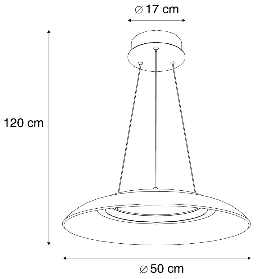 LED Candeeiro suspenso de design preto e transparente com 3 níveis de regulação - Scacrylic Design